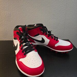NEW Nike Jordan 1 Mid TD Cleat 'Black, Red, White' (FJ6805-106)